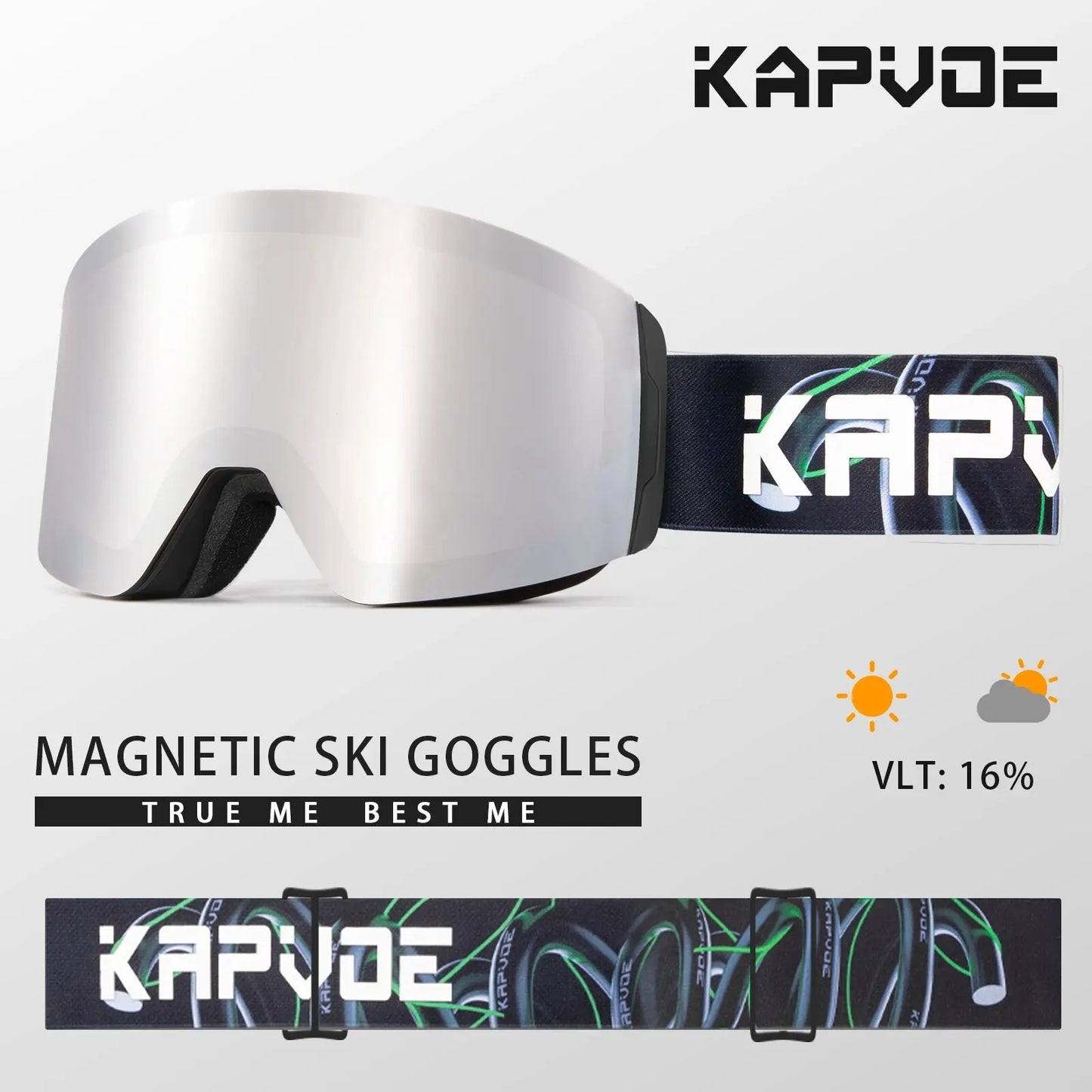 Kapvoe Ski Goggles Double Layers Anti-fog UV400 Snowboard Snow Goggles Snowmobile Glasses Eyewear Outdoor Sport Skiing