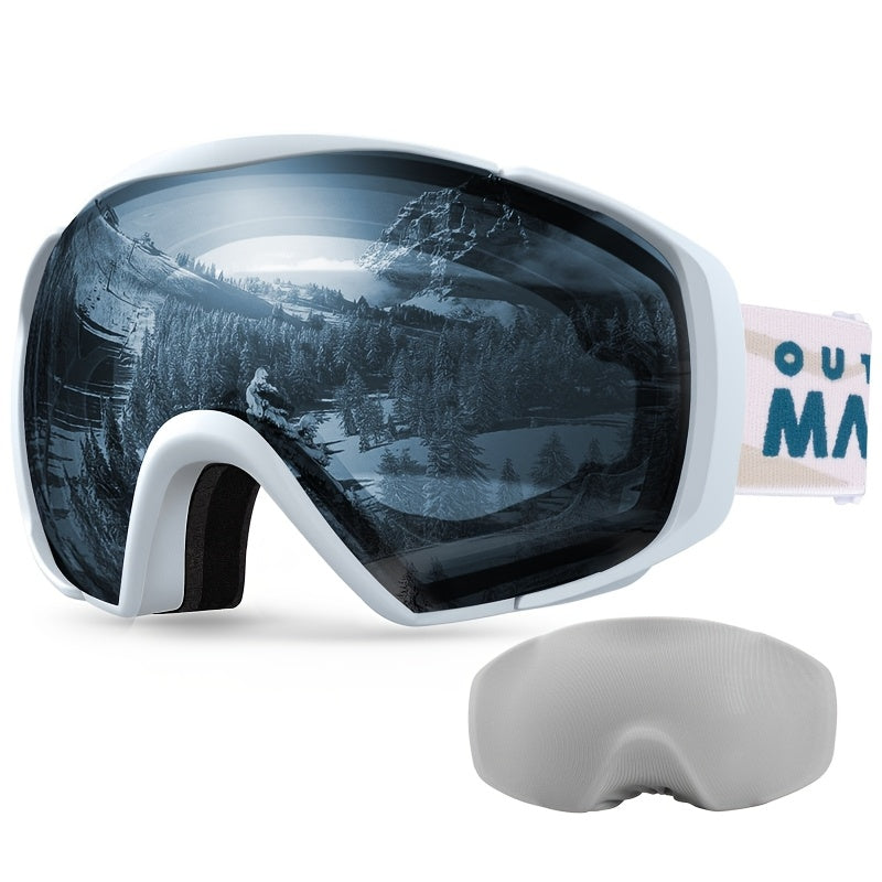 OutdoorMaster Ski Goggles With Cover Snowboard Snow Goggles OTG Anti-Fog, Universal Ski Goggles For Men And Women, OTG Snowboard Goggles/ Snow Goggles, With UV Protection And Anti-fog Function