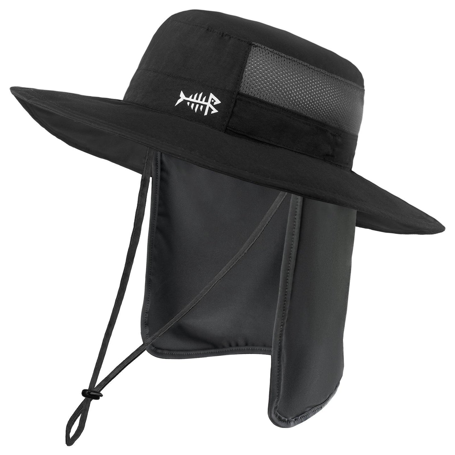 Unisex UPF 50+ Wide Brim Bucket Hat with Detachable Neck Flap