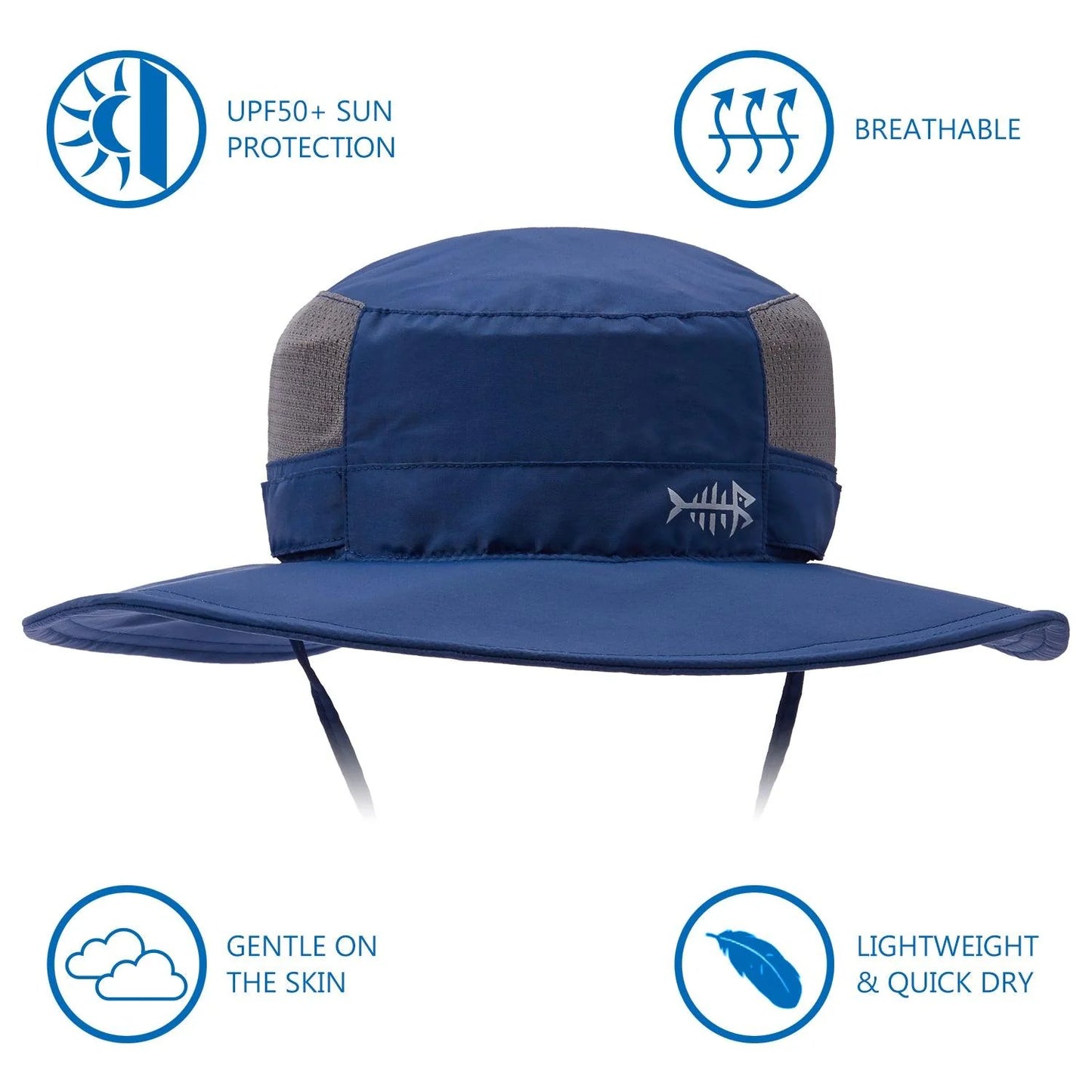 Unisex UPF 50+ Wide Brim Bucket Hat with Detachable Neck Flap