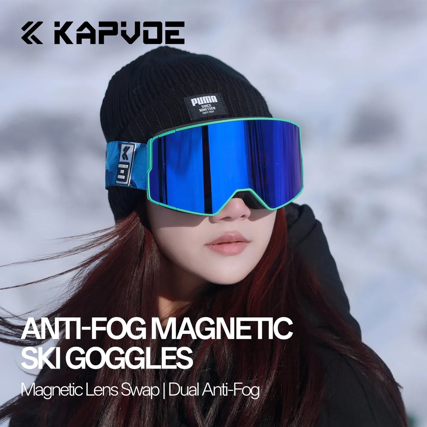 Kapvoe Men Photochromic Snow Goggles Ski Goggles Snowboard Anti-Fog Mask for Women UV400 Protection Glasses Snowmobile Winter