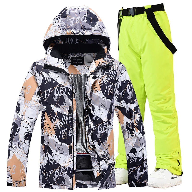 -30, Men and Women Snow Wear, Snowboarding Suit, Skiing Brand Jacket, Ski Jacket and Pant Sets, Snowboarding Clothing, Winter