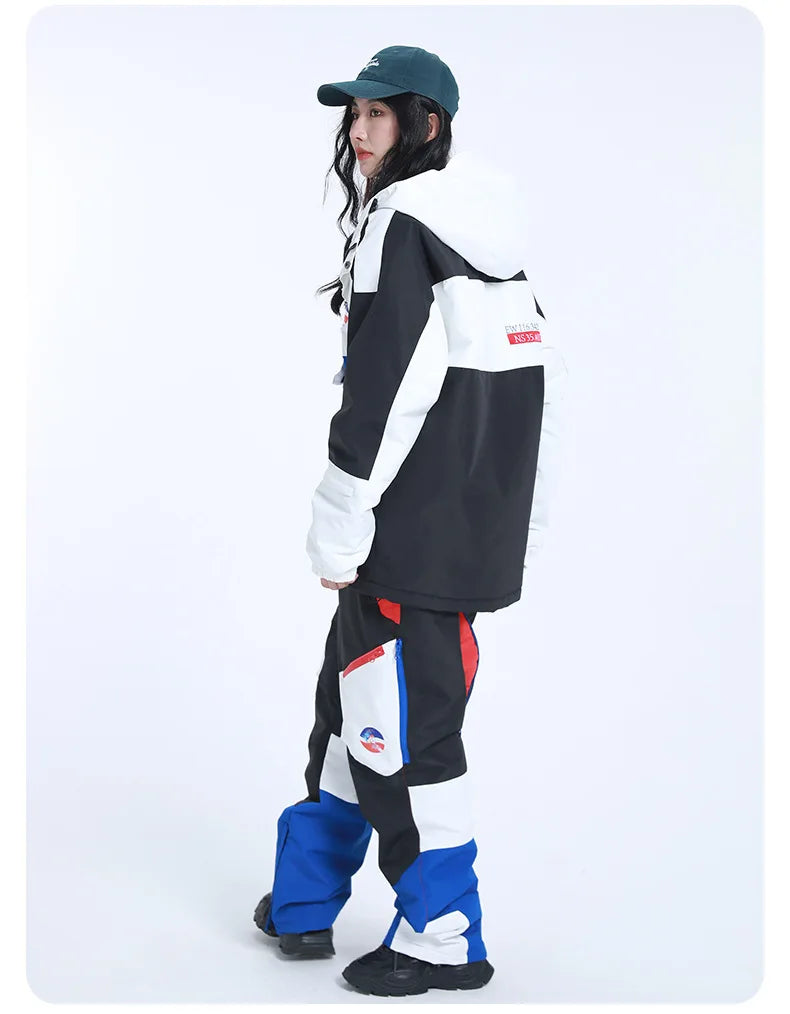 LTVT Men Women Winter Outdoor Windproof Waterproof Warm Ski Jacket+Pants Set Male Female Breathable Skiing Snowboarding Suit