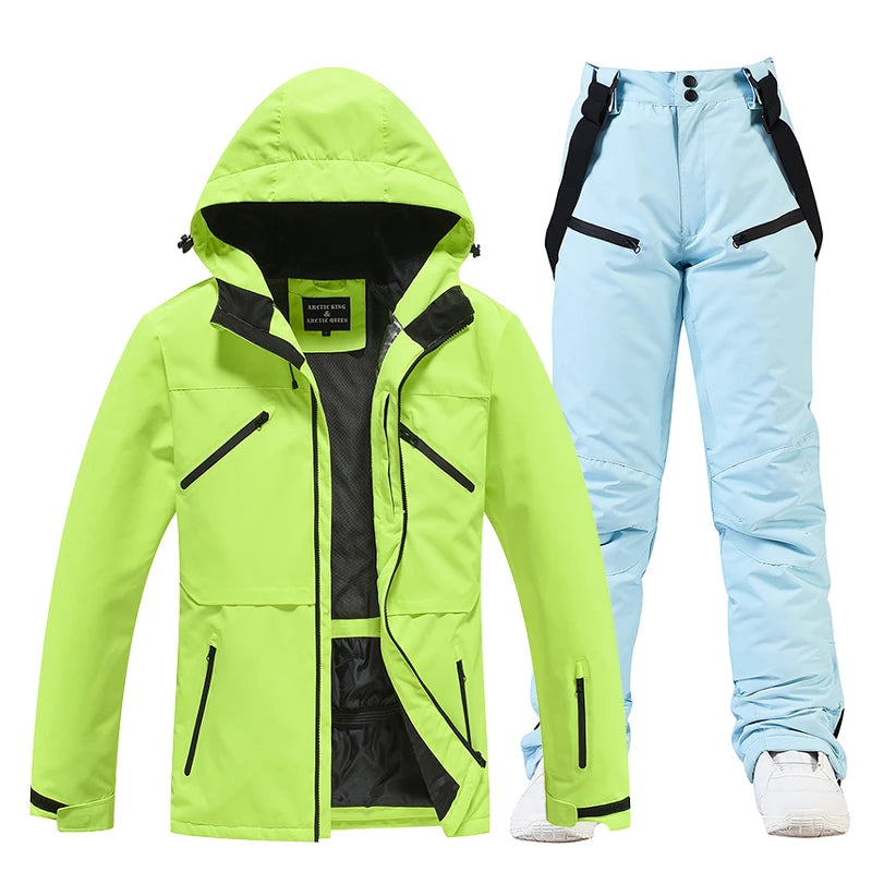 Men's and Women's, Ski Suit Sets, Waterproof, Snow Costume, Ski Jacket and Pant Set, Outdoor Clothing, Snowboarding, Overall