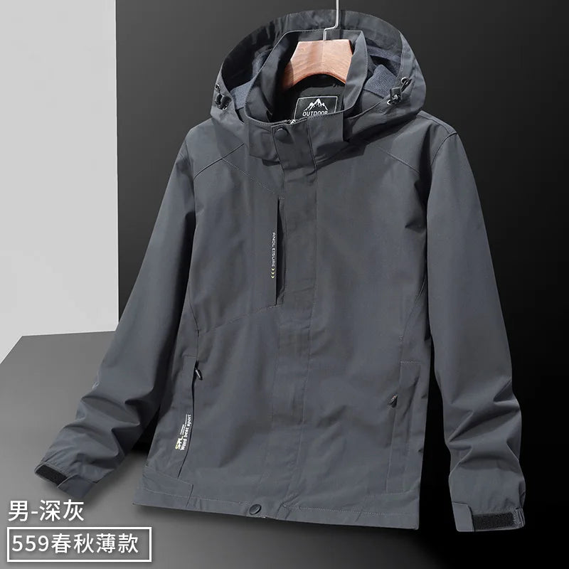 Windbreaker Jacket | Men's Loose Waterproof Soft Shell Sports Jacket