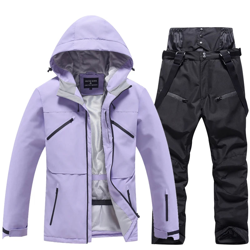 Men's and Women's, Ski Suit Sets, Waterproof, Snow Costume, Ski Jacket and Pant Set, Outdoor Clothing, Snowboarding, Overall