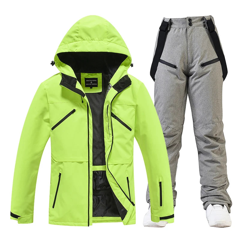 Men's and Women's, Ski Suit Sets, Waterproof, Snow Costume, Ski Jacket and Pant Set, Outdoor Clothing, Snowboarding, Overall