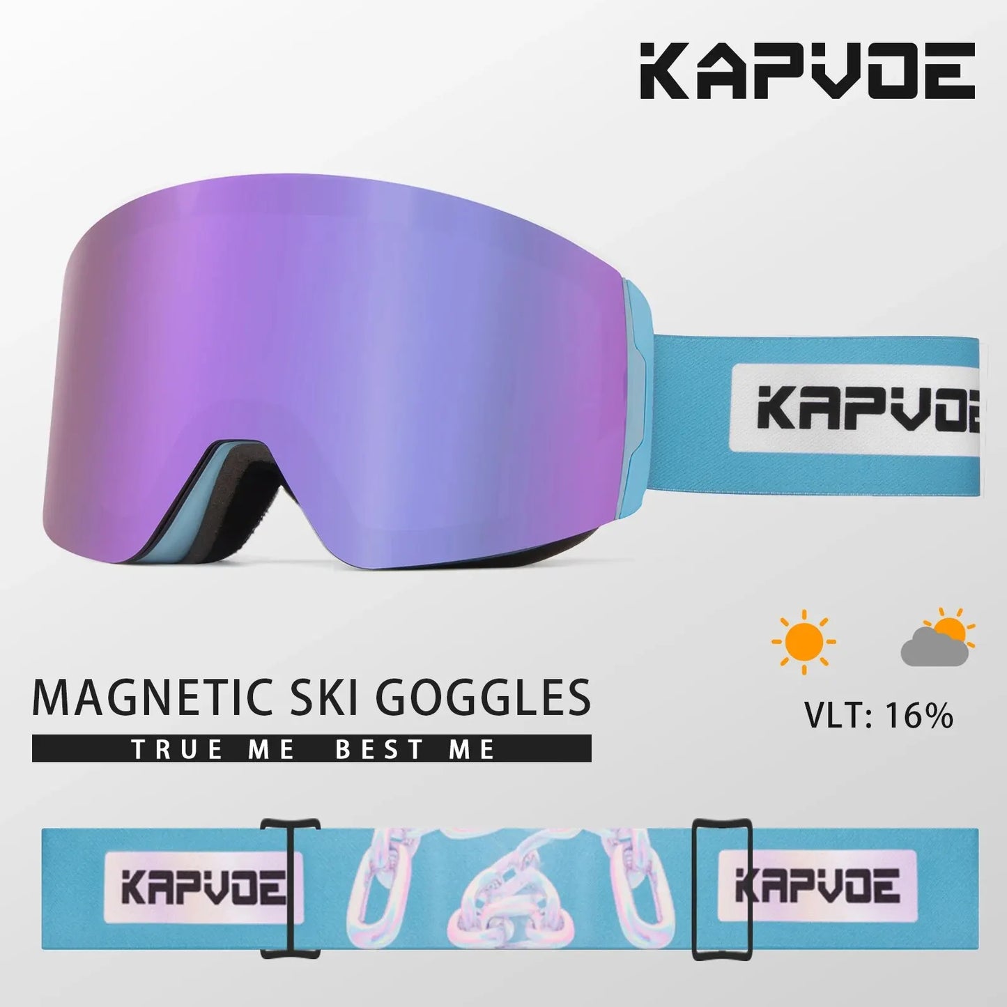 Kapvoe Ski Goggles Double Layers Anti-fog UV400 Snowboard Snow Goggles Snowmobile Glasses Eyewear Outdoor Sport Skiing