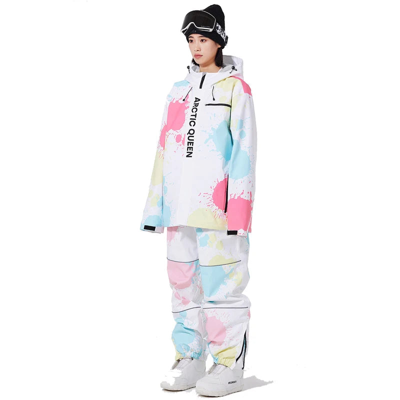 Colorful Set, Women s Ski Clothes, Snow Wear Suit Sets, Snowboard Clothing, Winter Costume, Ski Jacket and Strap Pant for Female