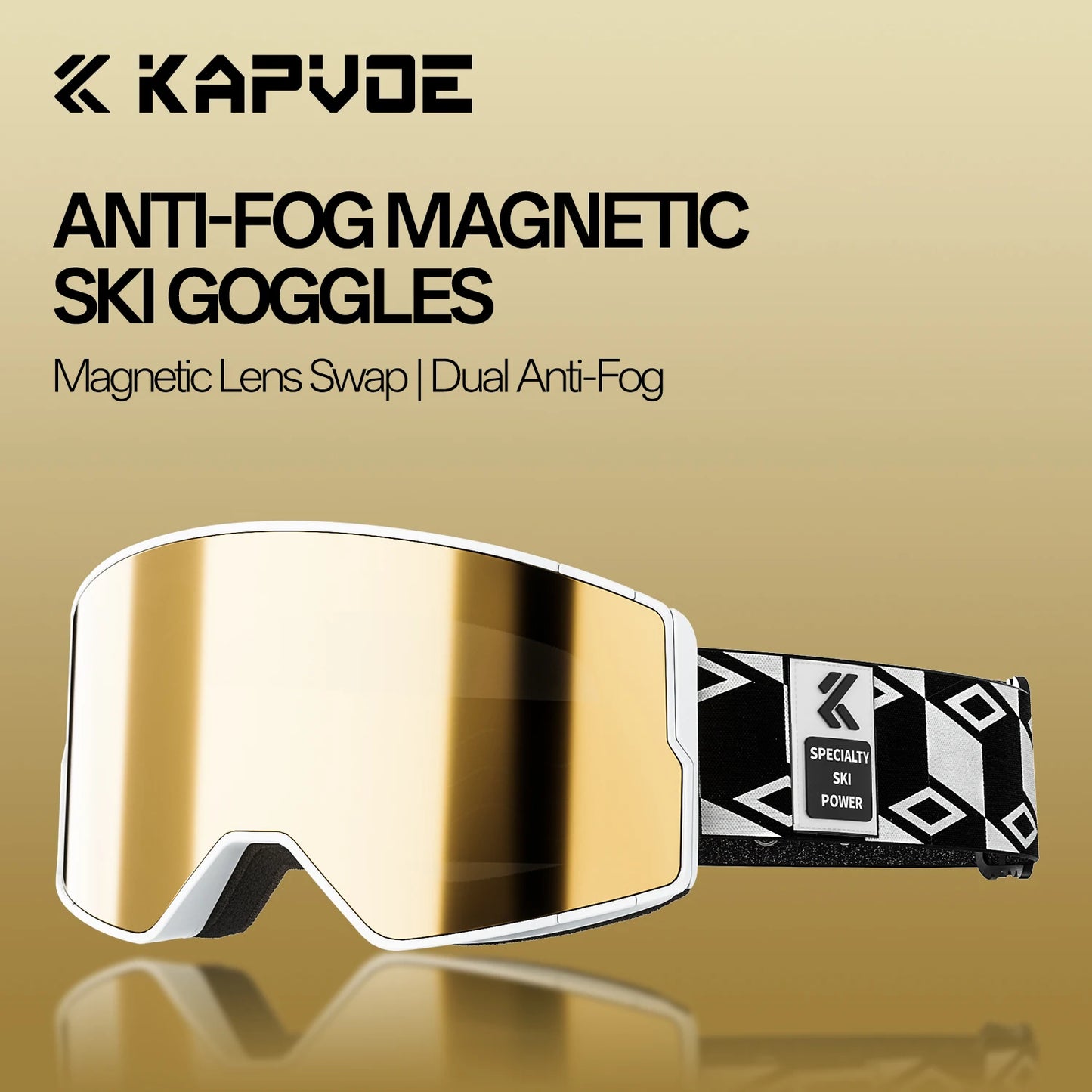 Kapvoe Winter Photochromic Snow Goggles Men Ski Goggles Snowboard Anti-Fog Mask Women UV400 Protection Glasses Snowmobile