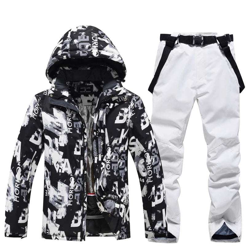 Men's Snow Wear Suit Sets, Snowboarding Suit, Skiing Clothing, Ski Jacket and Bibs Pant, Snowboarding Suit, Winter Outdoor