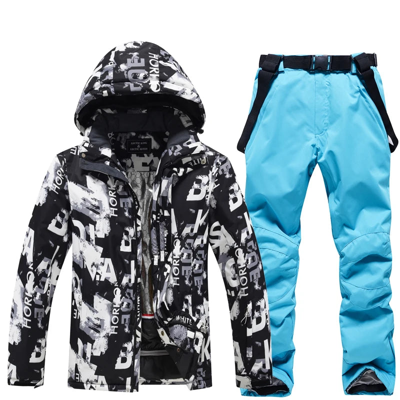 Men's Snow Wear Suit Sets, Snowboarding Suit, Skiing Clothing, Ski Jacket and Bibs Pant, Snowboarding Suit, Winter Outdoor