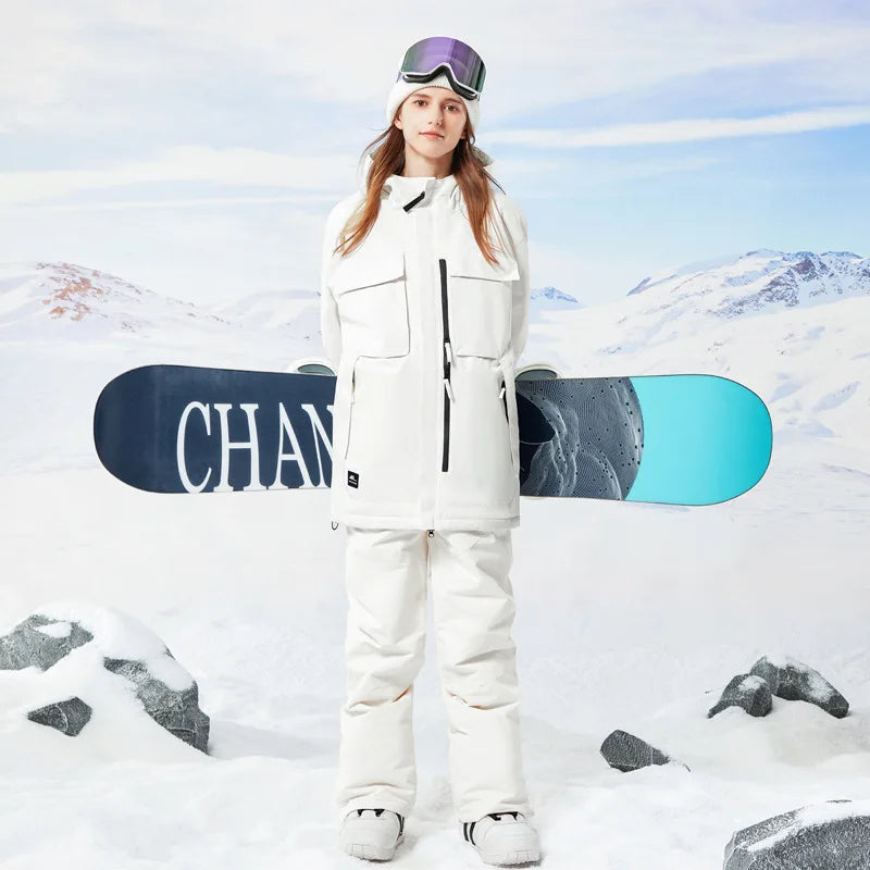 Men's and Women's Waterproof Snow Suit Jackets, Snowboarding Clothing, Skiing Costumes, Winter Wear Coats, Pure Color,  Unsex