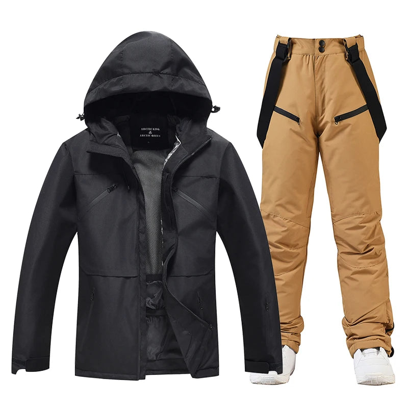 Men's and Women's, Ski Suit Sets, Waterproof, Snow Costume, Ski Jacket and Pant Set, Outdoor Clothing, Snowboarding, Overall