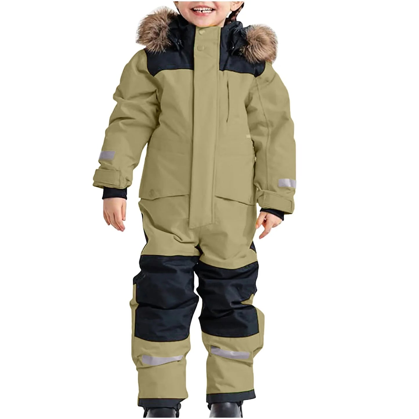 Children Ski Jumpsuit Ski Suit Boys Girls Autumn Winter Windproof Warm Outdoor Fleece Jacket Pants Kids Skiing Snowboarding Suit