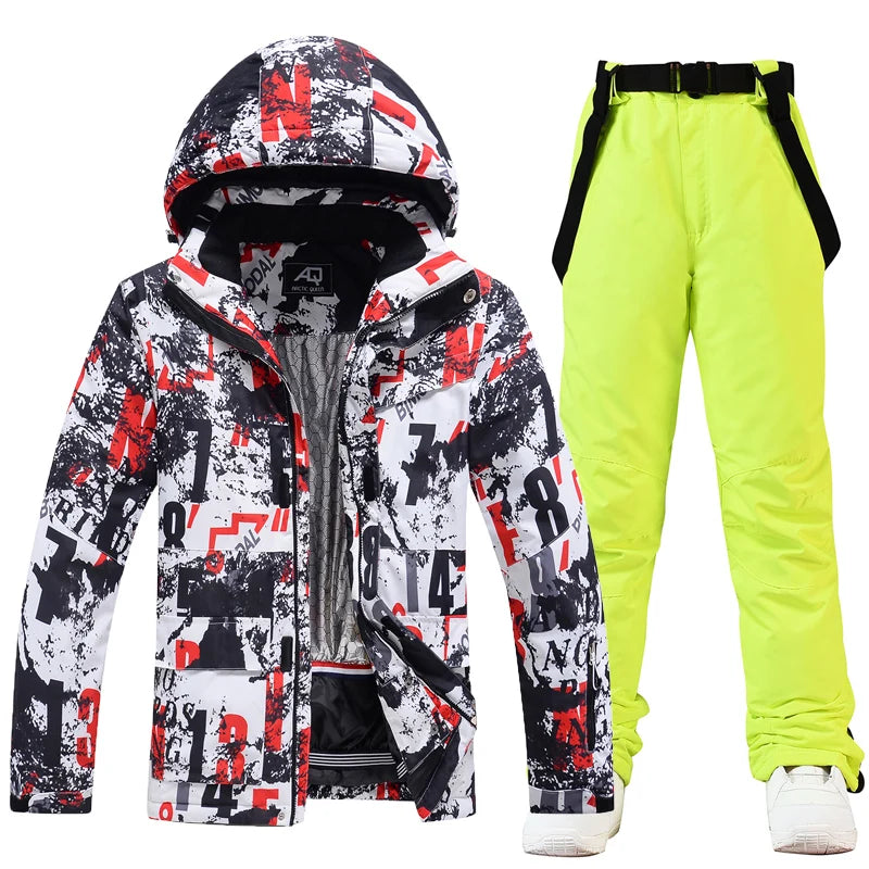 -30, Men and Women Snow Wear, Snowboarding Suit, Skiing Brand Jacket, Ski Jacket and Pant Sets, Snowboarding Clothing, Winter
