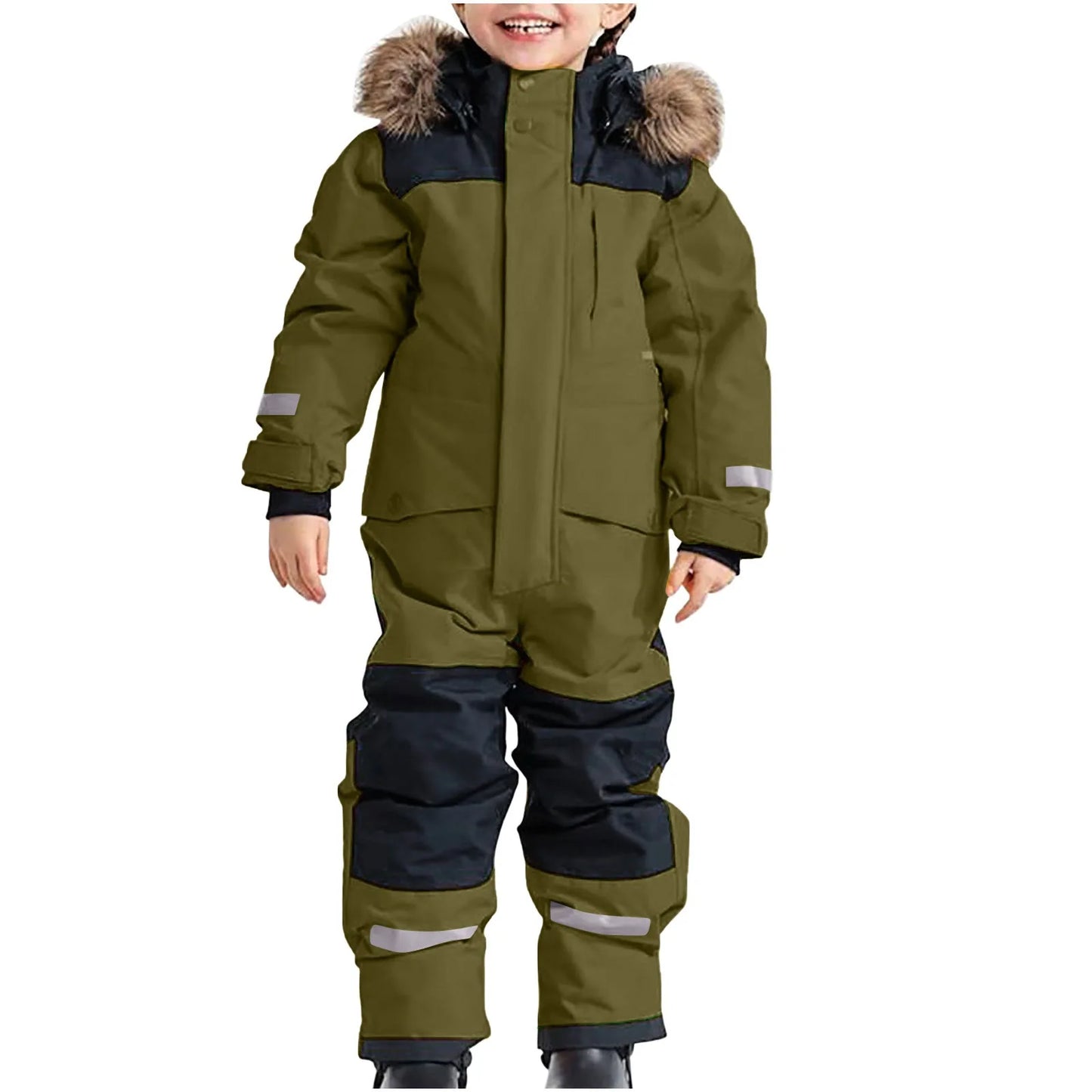 Children Ski Jumpsuit Ski Suit Boys Girls Autumn Winter Windproof Warm Outdoor Fleece Jacket Pants Kids Skiing Snowboarding Suit