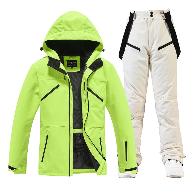 Men's and Women's, Ski Suit Sets, Waterproof, Snow Costume, Ski Jacket and Pant Set, Outdoor Clothing, Snowboarding, Overall
