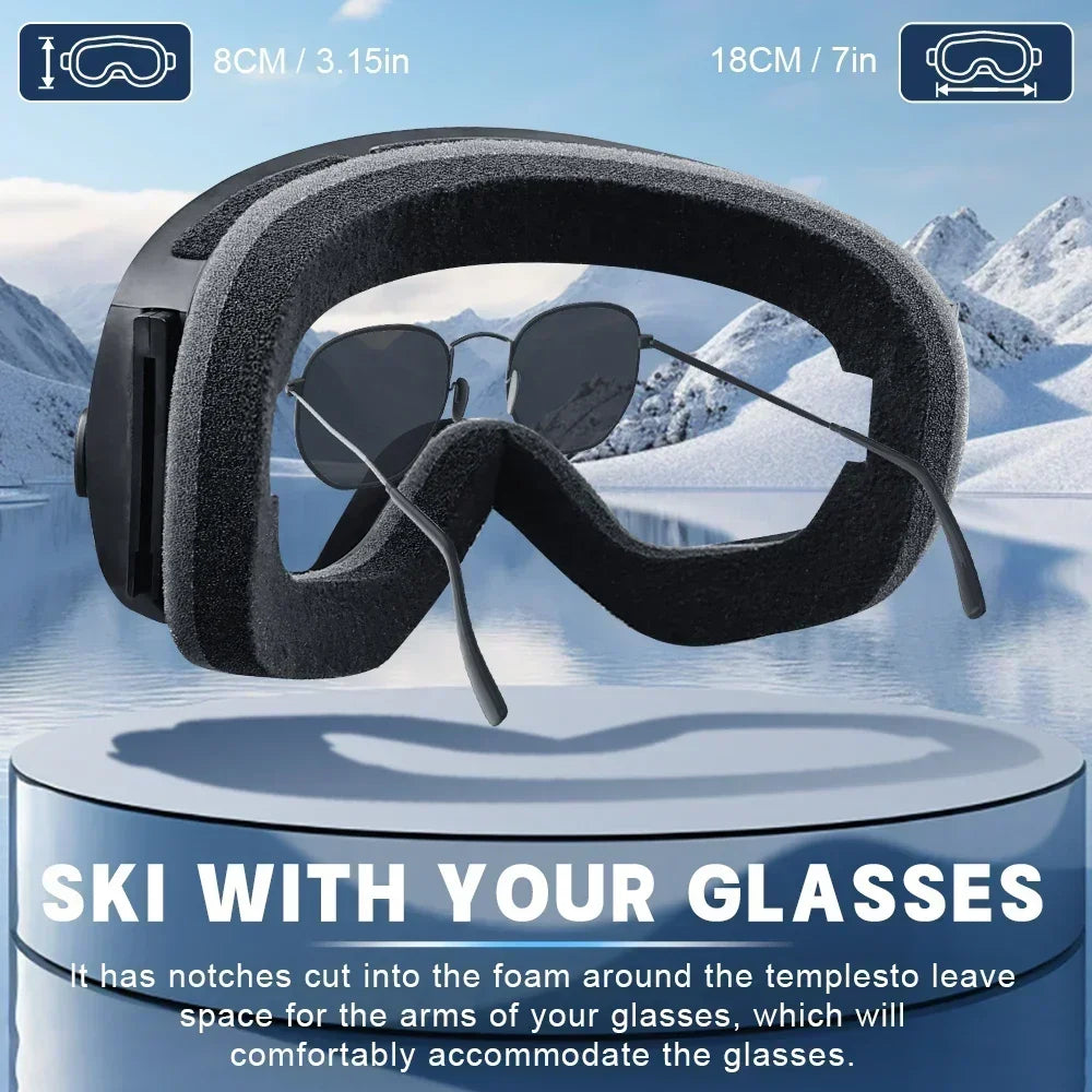 Ski Goggles Double Layers Anti-fog Adult Snowboard Snow Goggles Snowmobile Glasses Eyewear Winter Outdoor Ski Glasses