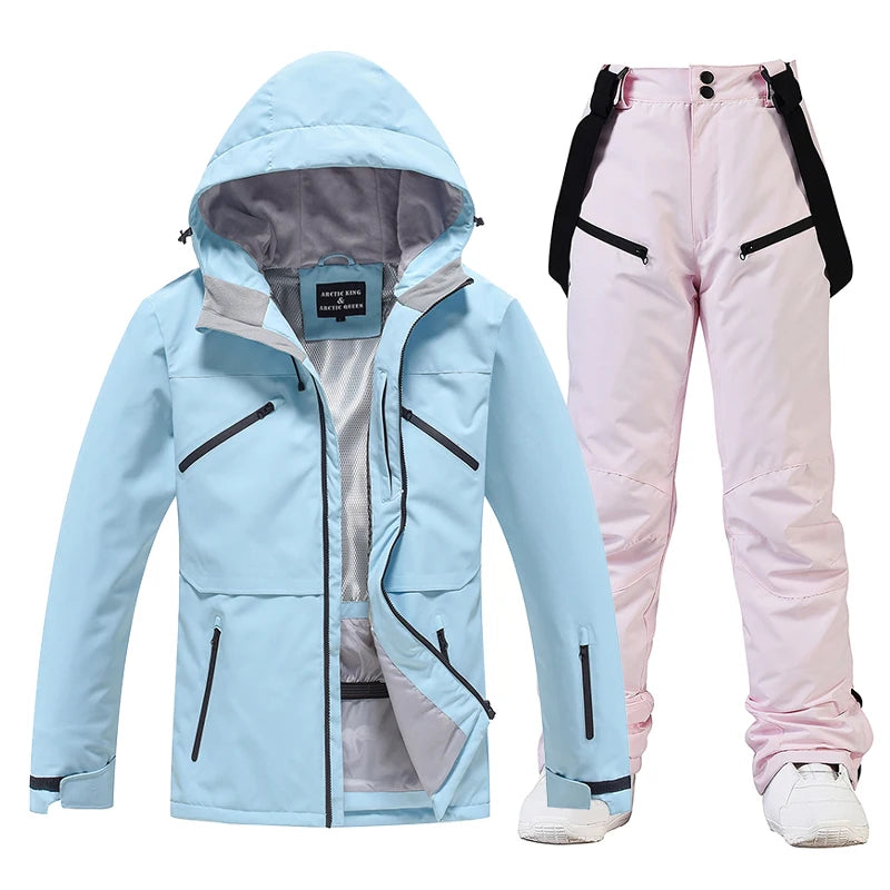 Men's and Women's, Ski Suit Sets, Waterproof, Snow Costume, Ski Jacket and Pant Set, Outdoor Clothing, Snowboarding, Overall