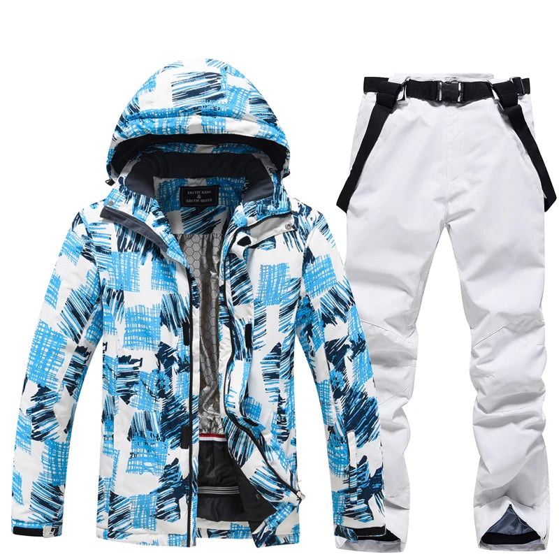 Men's Snow Wear Suit Sets, Snowboarding Suit, Skiing Clothing, Ski Jacket and Bibs Pant, Snowboarding Suit, Winter Outdoor