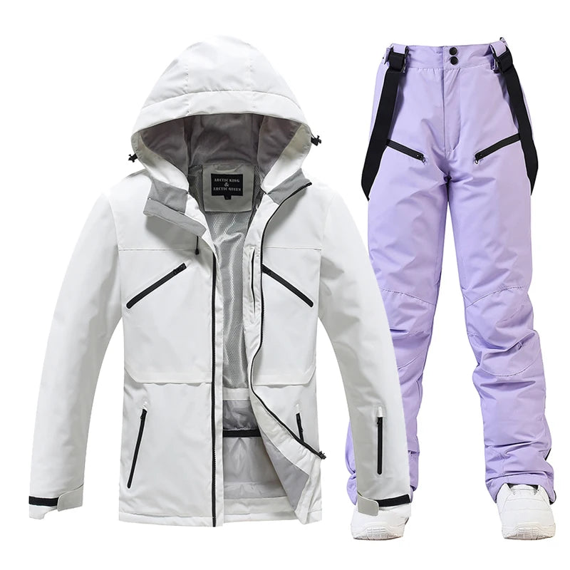 Men's and Women's, Ski Suit Sets, Waterproof, Snow Costume, Ski Jacket and Pant Set, Outdoor Clothing, Snowboarding, Overall