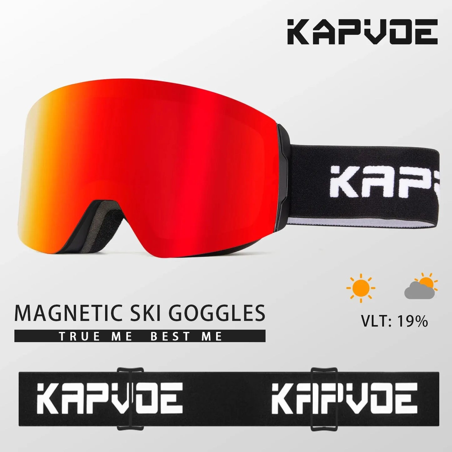 Kapvoe Ski Goggles Double Layers Anti-fog UV400 Snowboard Snow Goggles Snowmobile Glasses Eyewear Outdoor Sport Skiing