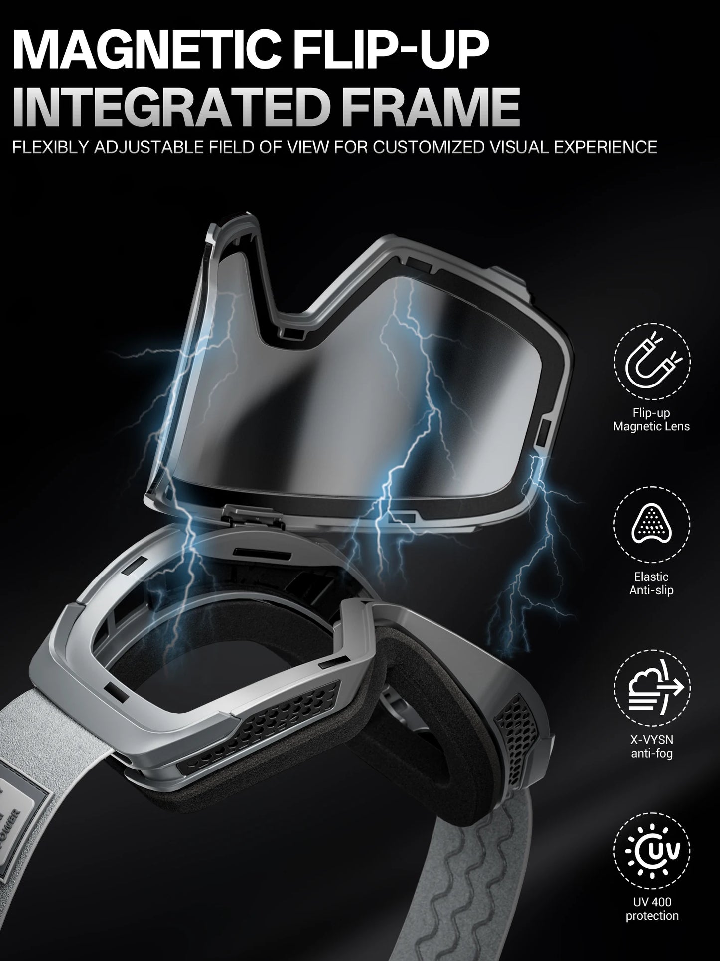 Kapvoe Outdoor UV400 Photochromic Snow Goggles Ski Goggles Snowmobile Snowboard Anti-Fog Mask Women Sports Protective Glasses