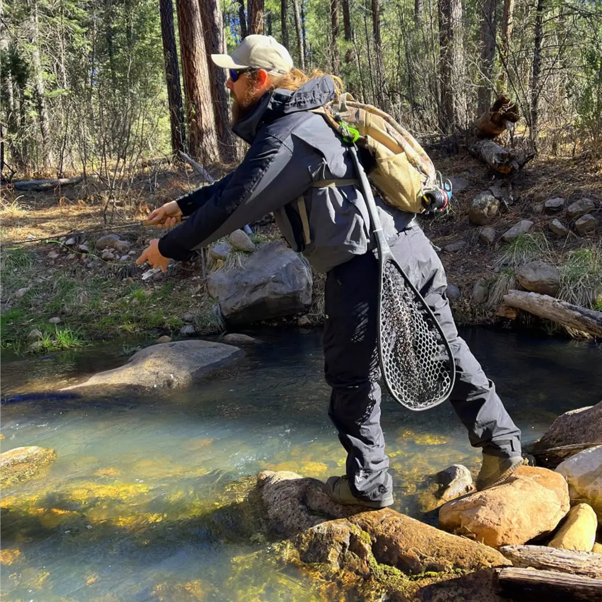 8 Fans 2-ply Fishing Hiking Trawler Pant with Pockets Outdoor Quick Dry Breathable Trouser for Men & Women Waterproof Black