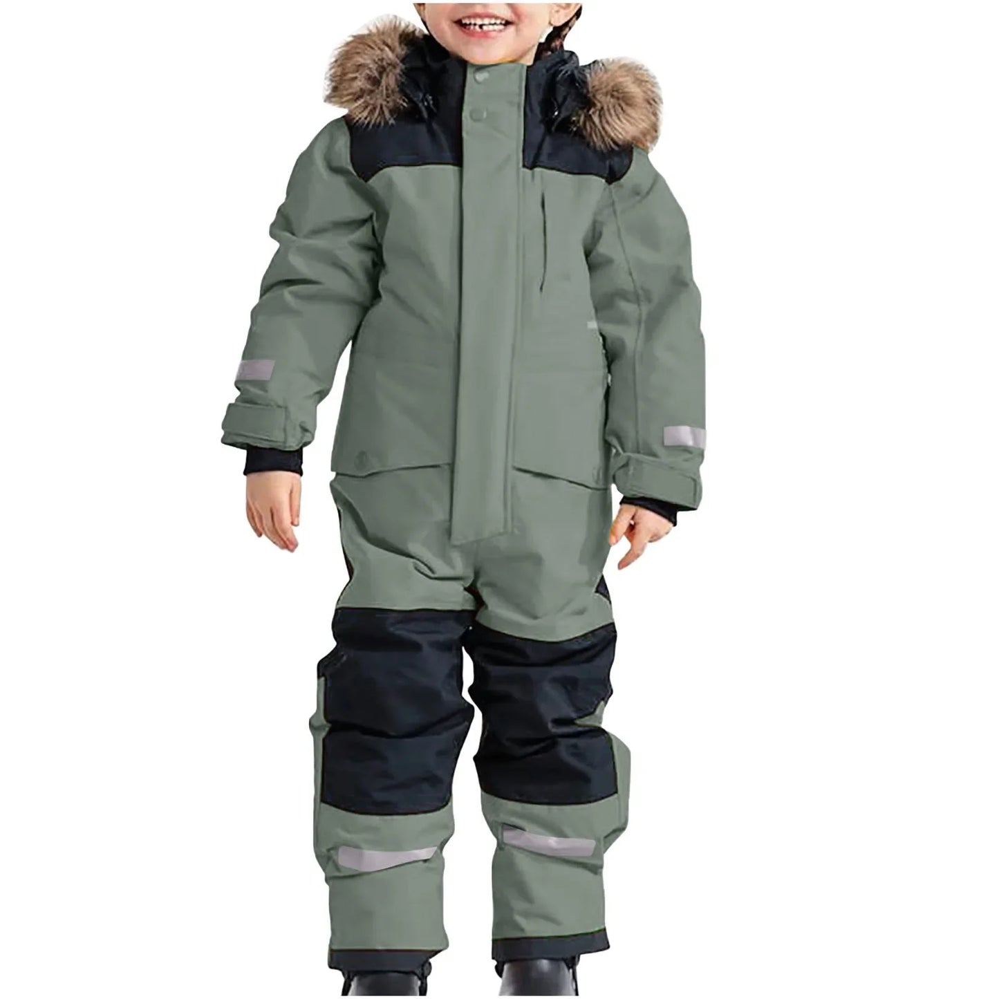 Children Ski Jumpsuit Ski Suit Boys Girls Autumn Winter Windproof Warm Outdoor Fleece Jacket Pants Kids Skiing Snowboarding Suit