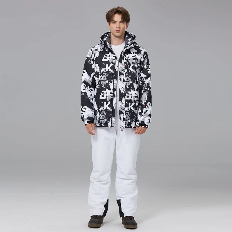 Men's Snow Wear Suit Sets, Snowboarding Suit, Skiing Clothing, Ski Jacket and Bibs Pant, Snowboarding Suit, Winter Outdoor