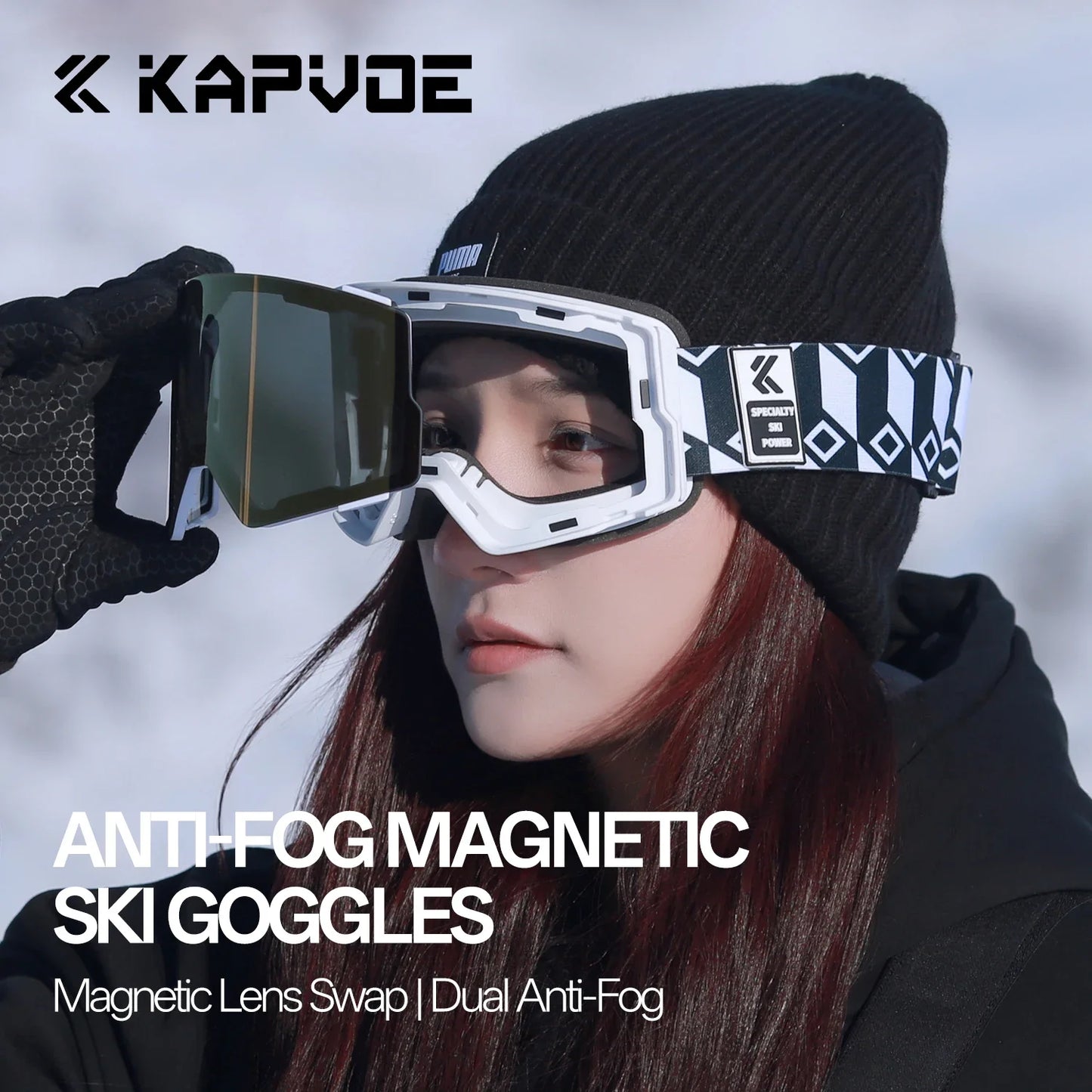 Kapvoe Men Photochromic Snow Goggles Ski Goggles Snowboard Anti-Fog Mask for Women UV400 Protection Glasses Snowmobile Winter