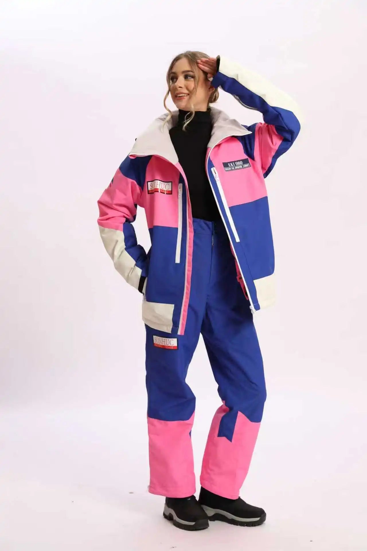 LTVT Men Women Winter Outdoor Windproof Waterproof Warm Ski Jacket+Pants Set Male Female Breathable Skiing Snowboarding Suit