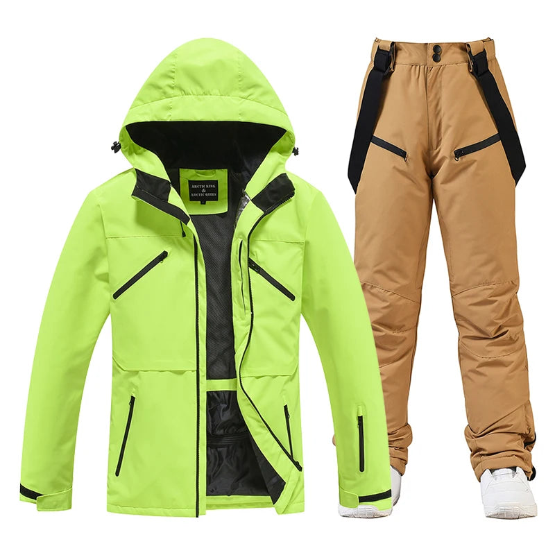 Men's and Women's, Ski Suit Sets, Waterproof, Snow Costume, Ski Jacket and Pant Set, Outdoor Clothing, Snowboarding, Overall