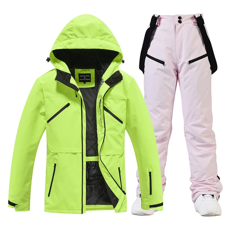 Men's and Women's, Ski Suit Sets, Waterproof, Snow Costume, Ski Jacket and Pant Set, Outdoor Clothing, Snowboarding, Overall