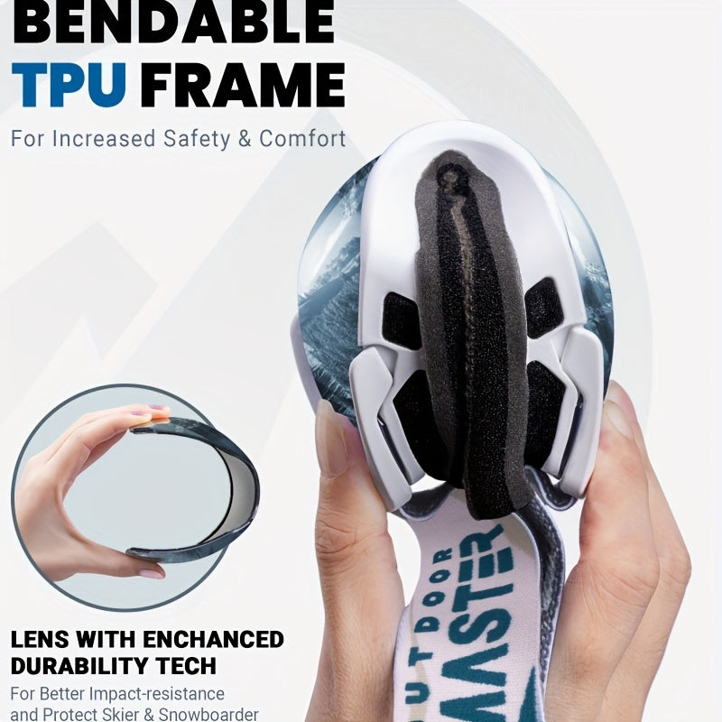 OutdoorMaster Ski Goggles With Cover Snowboard Snow Goggles OTG Anti-Fog, Universal Ski Goggles For Men And Women, OTG Snowboard Goggles/ Snow Goggles, With UV Protection And Anti-fog Function