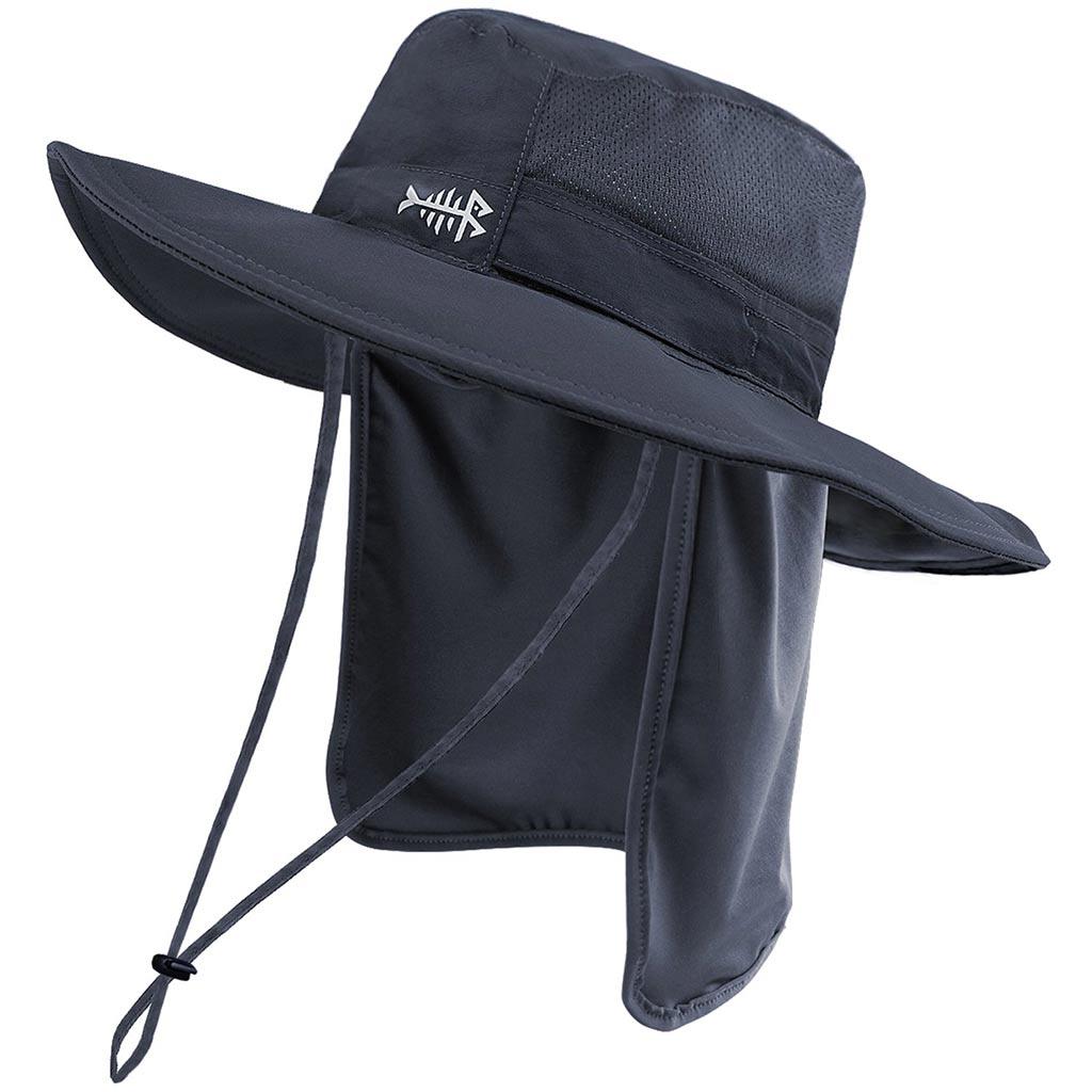 Unisex UPF 50+ Wide Brim Bucket Hat with Detachable Neck Flap